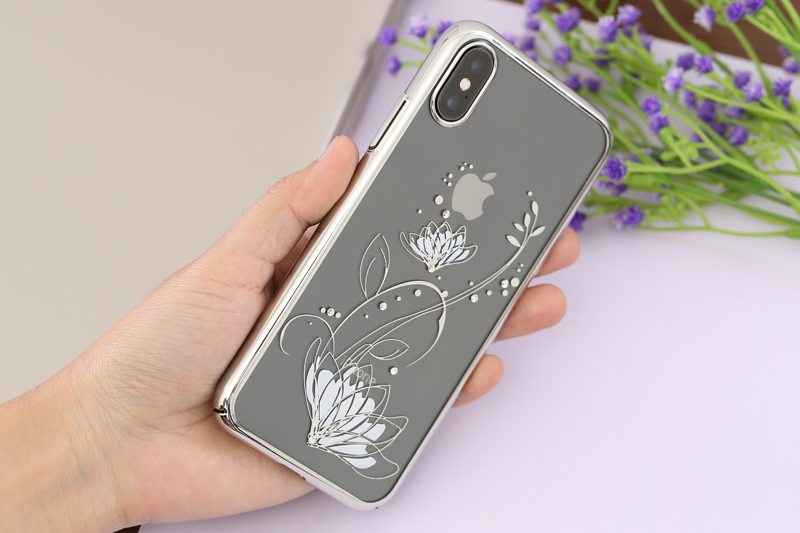 Ốp lưng iPhone X Nhựa cứng viền dẻo Totus with Crystal COSANO Bạc