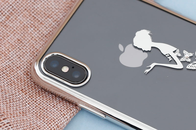 Ốp lưng iPhone X Nhựa dẻo Electroplating đầm dạ hội COSANO bạc