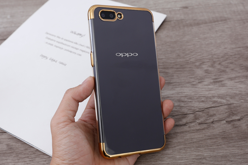 Ốp lưng Oppo A3s nhựa dẻo TPU Electroplate T&B OSMIA Gold chính hãng