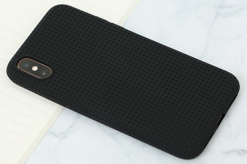 Ốp lưng iPhone X-XS Nhựa dẻo macaron silicon JM đen