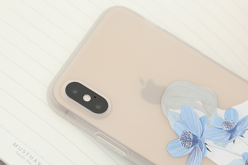 Ốp lưng iPhone XS Nhựa dẻo Solid in hình JM JM080104 Hoa xanh giá tốt