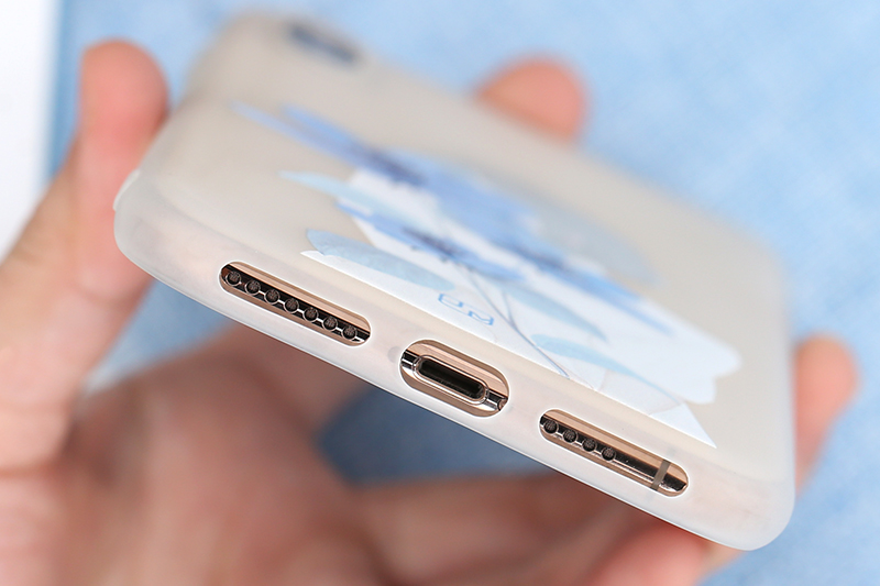 Ốp lưng iPhone XS Max Nhựa dẻo Solid in hình JM JM080104 Hoa xanh