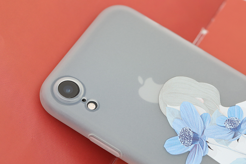 Ốp lưng iPhone XR Nhựa dẻo Solid in hình JM JM080104 Hoa xanh