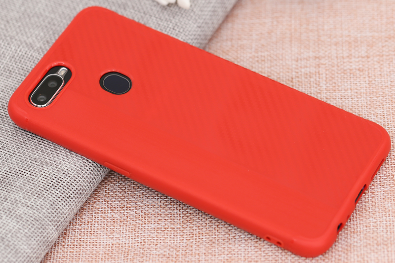 Ốp lưng Oppo F9 nhựa dẻo Carbon-Mix OSMIA Red