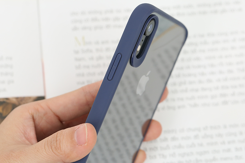 Ốp lưng iPhone XR Nhựa cứng viền dẻo Jelly Slim COSANO xanh navy
