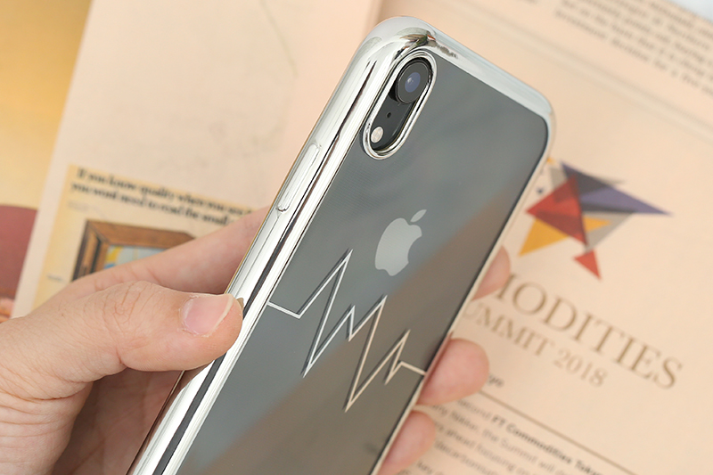 Ốp lưng iPhone XR Nhựa dẻo Electroplating nhịp tim COSANO bạc