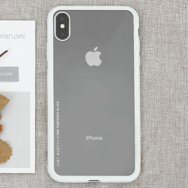 Ốp lưng iPhone XS Max Nhựa cứng viền dẻo Glass simple II JM trắng