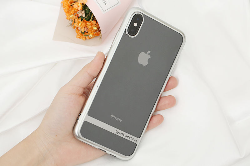 Ốp lưng iPhone XS Max Nhựa dẻo Electroplating future COSANO bạc chính hãng