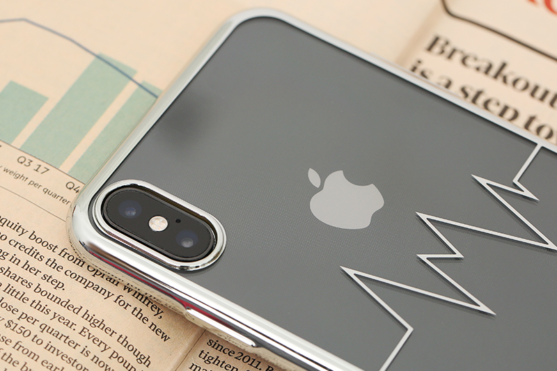 Ốp lưng iPhone XS Max Nhựa dẻo Electroplating nhịp tim COSANO bạc giá tốt