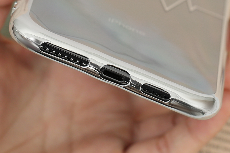 Ốp lưng iPhone XS Max Nhựa dẻo Electroplating nhịp tim COSANO bạc