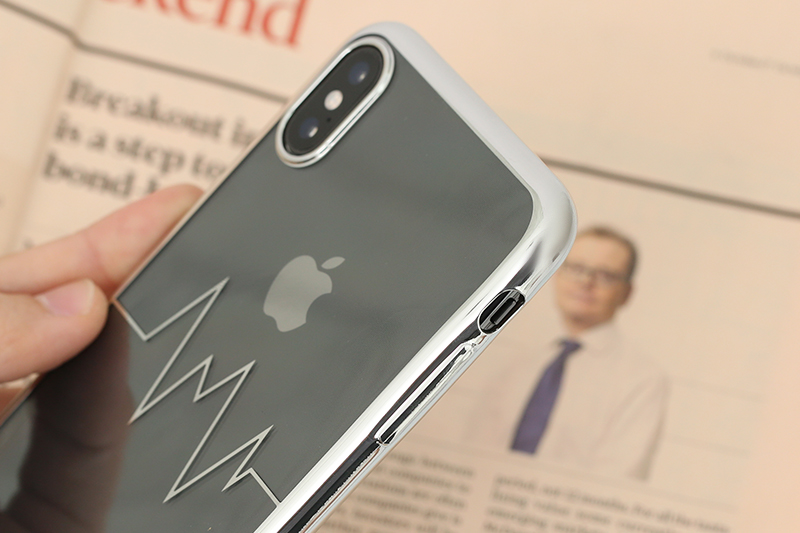 Ốp lưng iPhone XS Max Nhựa dẻo Electroplating nhịp tim COSANO bạc