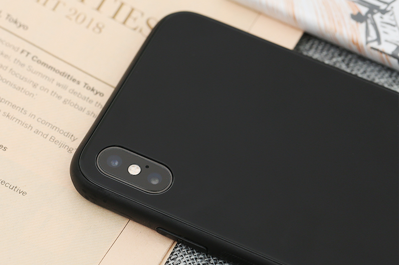 Ốp lưng iPhone XS Max Nhựa dẻo Glass Duo JM đen giá tốt
