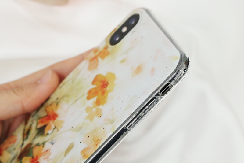 Ốp lưng iPhone XS Max Nhựa dẻo solid in hình COSANO SR171106 Hoa vàng