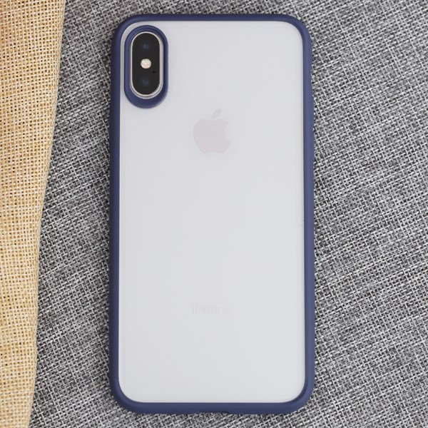 Ốp lưng iPhone X-XS Nhựa cứng viền dẻo Jelly Slim COSANO xanh navy