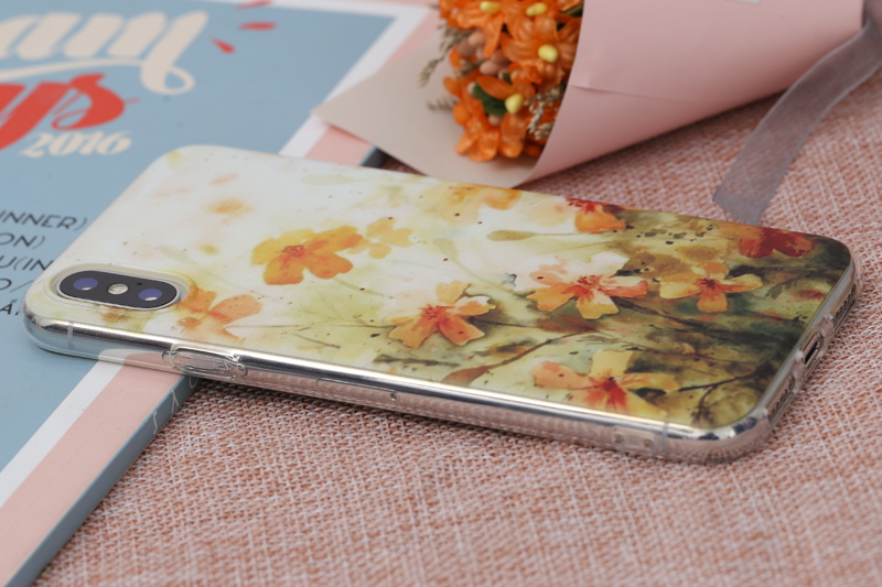 Ốp lưng iPhone X-XS Nhựa dẻo solid in hình COSANO SR171106 Hoa vàng