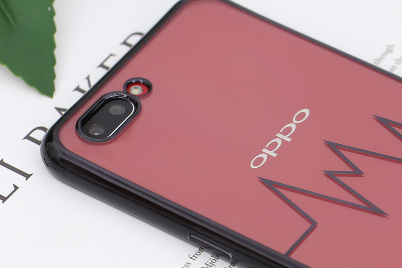 Ốp lưng Oppo A3s Nhựa dẻo Electroplating nhịp tim COSANO đen giá tốt