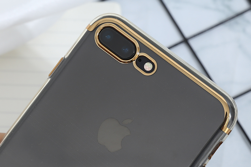 Ốp lưng iPhone 7+-8+ nhựa dẻo Electroplate case 2 OSMIA Gold giá tốt