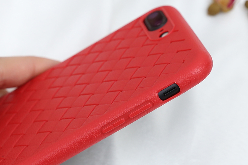Ốp lưng iPhone 7 Plus - 8 Plus nhựa dẻo Woven OSMIA Đỏ