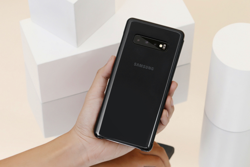 Bao da Galaxy S10 Plus Nắp gập Clear View Samsung Đen