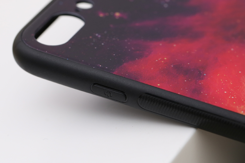 Ốp lưng iPhone 7 Plus/ 8 Plus Nhựa cứng viền dẻo Tempered glass OSMIA CKTG555 Thiên hà