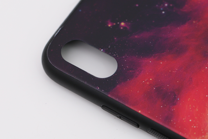 Ốp lưng iPhone Xs Max Nhựa cứng viền dẻo Tempered glass OSMIA CKTG555 Thiên hà