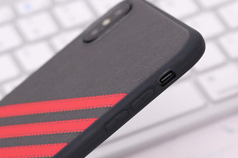 Ốp lưng iPhone XS Max Nhựa dẻo UV printing OSMIA CKM490 Sọc đỏ Đen