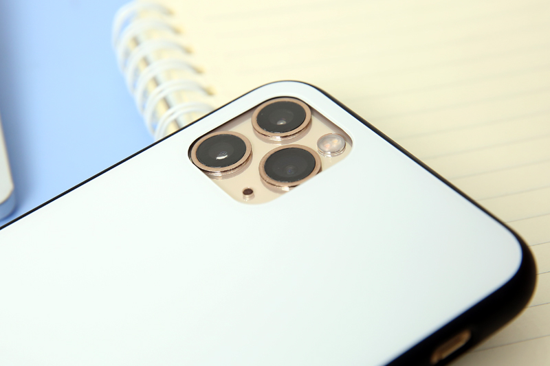 Ốp lưng iPhone 11 Pro Max Nhựa cứng viền dẻo Glass Duo JM Trắng