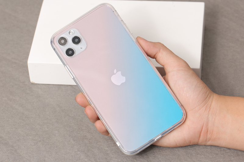 Ốp lưng iPhone 11 Pro Max nhựa cứng viền dẻo Berty I JM Hồng xanh