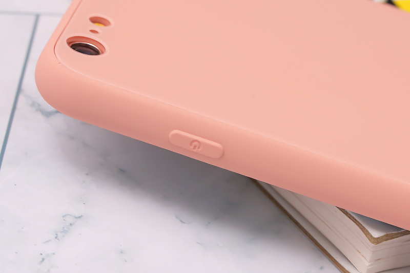 Ốp lưng iPhone 6/6s+ nhựa cứng viền dẻo Tempered Glass silk OSMIA Hồng nhạt