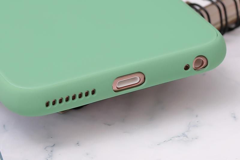 Ốp lưng iPhone 6/6s+ nhựa cứng viền dẻo Tempered Glass silk OSMIA Bạc Hà