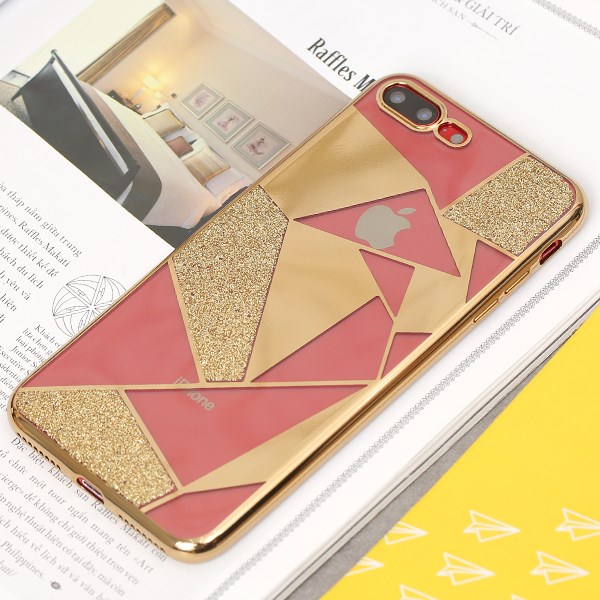 Ốp lưng iPhone 7/8+ nhựa dẻo Geometry OSMIA Gold