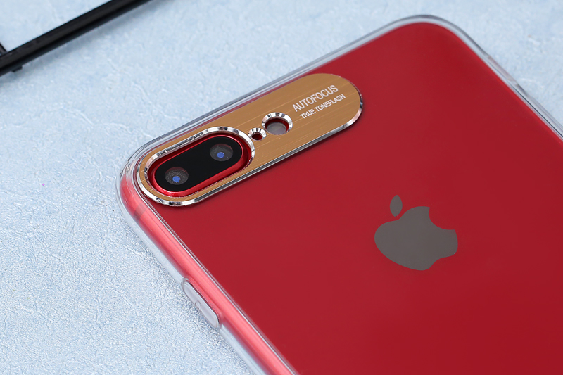 Ốp lưng iPhone 7 Plus/ 8 Plus Nhựa cứng viền dẻo Metalic MEEKER Gold