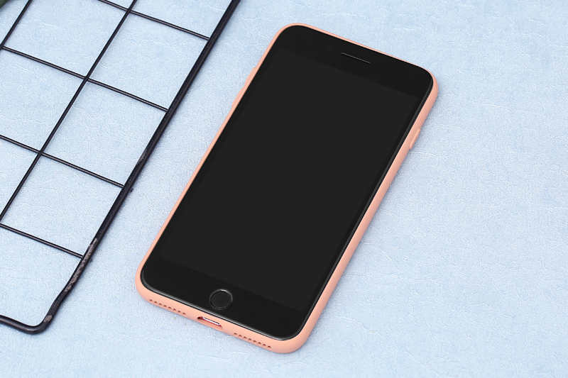 Ốp lưng iPhone 7 Plus/ 8 Plus nhựa cứng viền dẻo Tempered Glass silk OSMIA Hồng