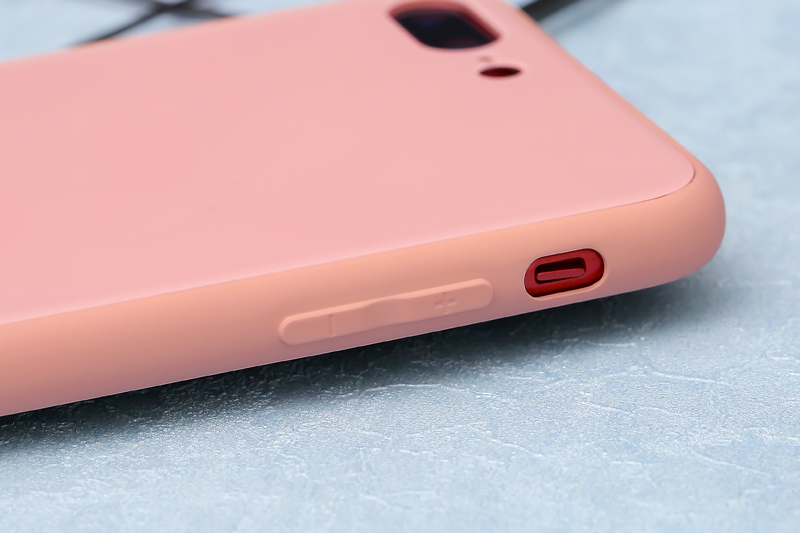 Ốp lưng iPhone 7 Plus/ 8 Plus nhựa cứng viền dẻo Tempered Glass silk OSMIA Hồng