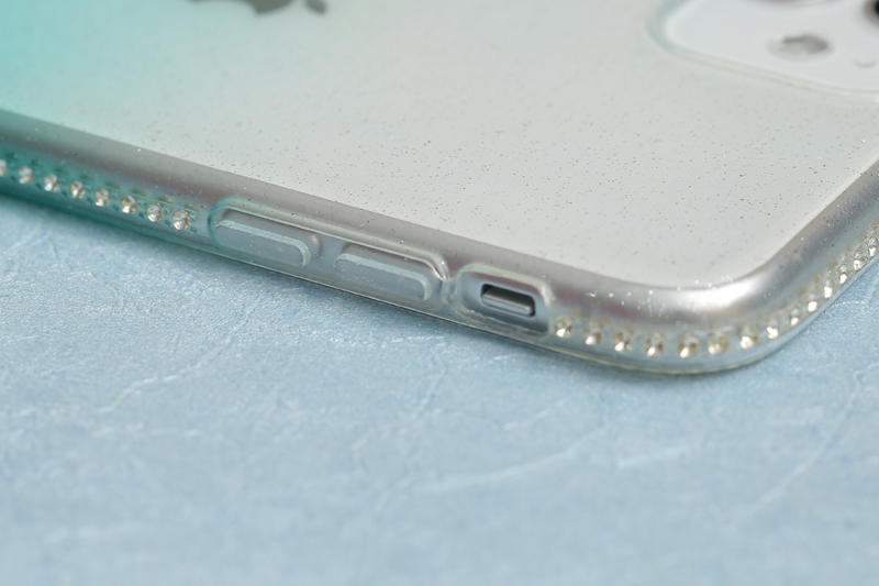 Ốp lưng iPhone 11 nhựa dẻo Shining Diamond OSMIA Xanh