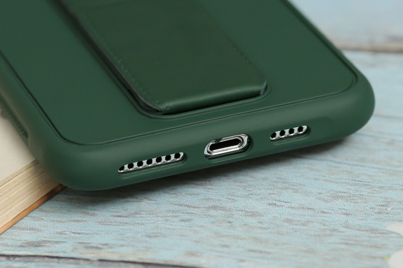 Ốp lưng iPhone 11 Pro Max nhựa cứng viền dẻo PU Stander OSMIA Xanh Bóng Đêm