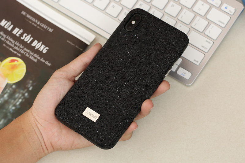 Ốp lưng iPhone Xs Max nhựa dẻo Crystal TPU case COSANO Đen chính hãng