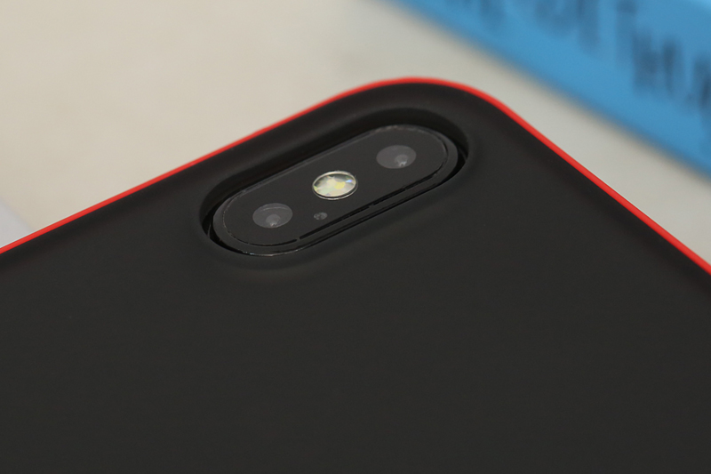 Ốp lưng iPhone Xs Max nhựa dẻo Double Color TPU COSANO Đen đỏ