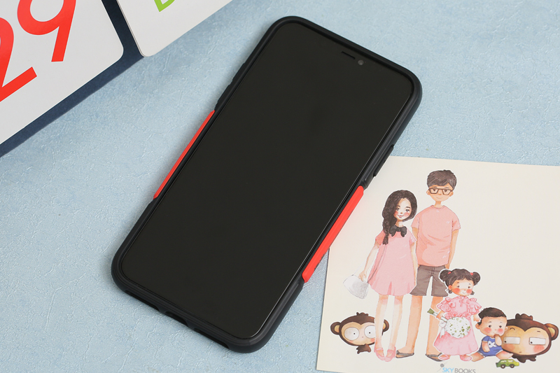 Ốp lưng iPhone 11 Pro Max nhựa dẻo Double Color TPU COSANO Đen đỏ