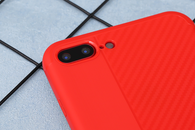Ốp lưng iPhone 7 Plus/ 8 Plus nhựa dẻo Carbon Mix OSMIA Đỏ giá tốt