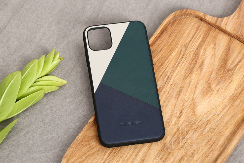 Ốp lưng iPhone 11 Pro Max Nhựa cứng viền dẻo Mixed color leather case MEEKER Xanh