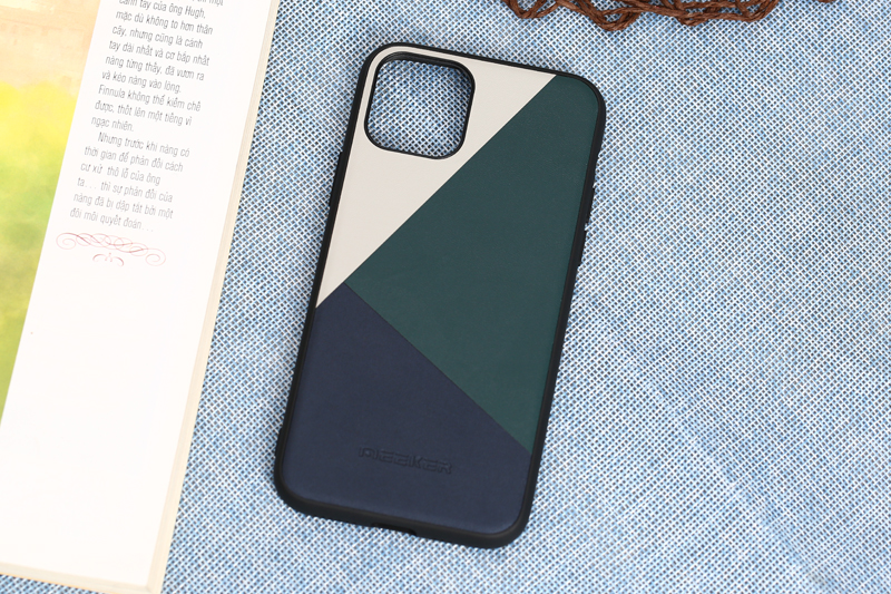 Ốp lưng iPhone 11 Pro Nhựa cứng viền dẻo Mixed color leather case MEEKER Xanh
