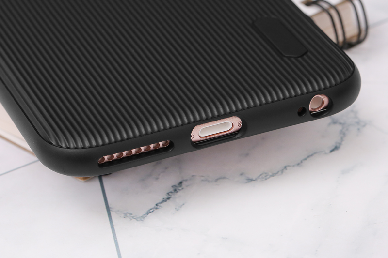 Ốp lưng iPhone 6/6s+ nhựa dẻo Line pattern TPU COSANO Đen