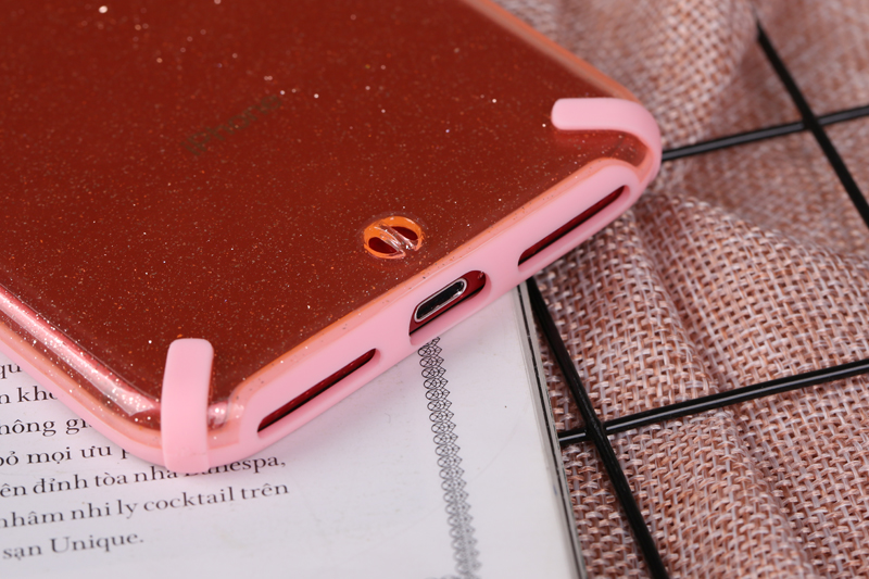 Ốp lưng iPhone 7 Plus/ 8 Plus nhựa cứng viền dẻo Conkor JM TPU PC light pink