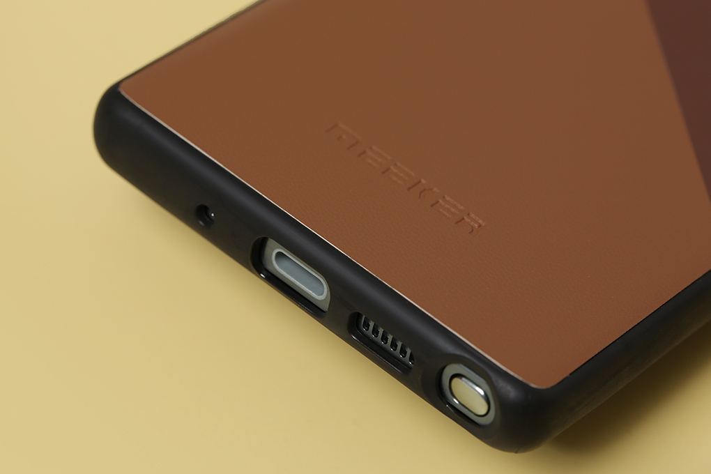 Ốp lưng Galaxy Note 20 Nhựa cứng viền dẻo Mixed leather Case MEEKER Nâu đồng