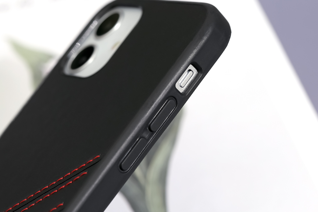 Ốp lưng iPhone 12 Mini Nhựa dẻo Stitching PU Case COSANO Đen