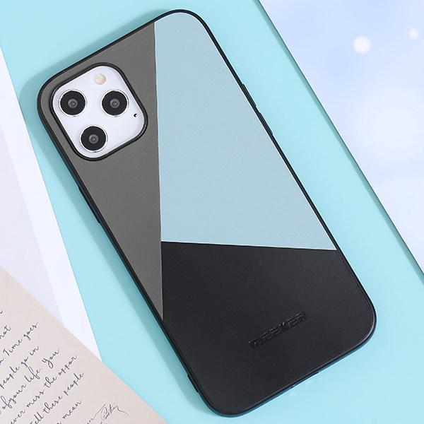 Ốp lưng iPhone 12 Pro Max Nhựa cứng viền dẻo Mixed color leather case MEEKER Đen