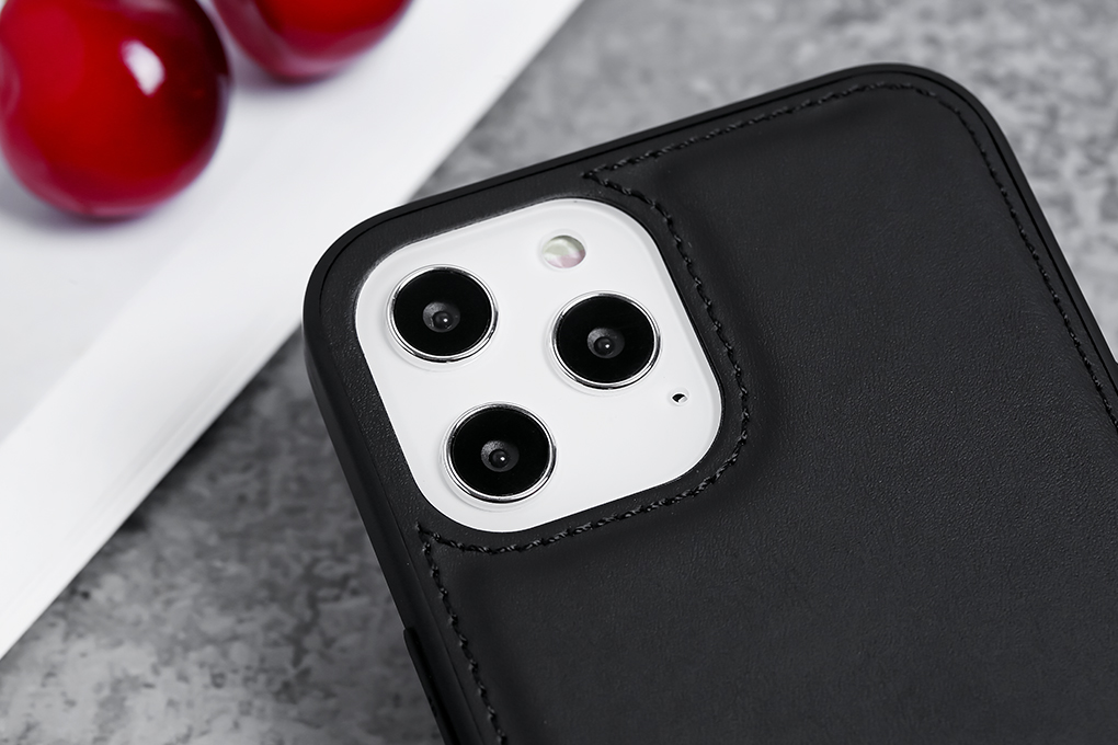 Ốp lưng iPhone 12 Pro Max nhựa cứng viền dẻo PU Candy OSMIA Đen