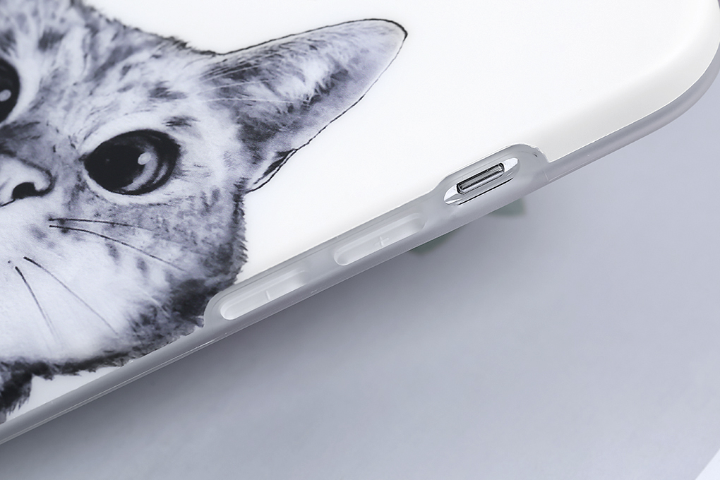 Ốp lưng iPhone 12 Pro Max Nhựa dẻo IMD MEEKER CN200723 Mèo ngố