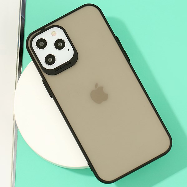Ốp lưng iPhone 12 Pro Max Nhựa cứng viền dẻo TPU PC Double Phone Case COSANO Đen